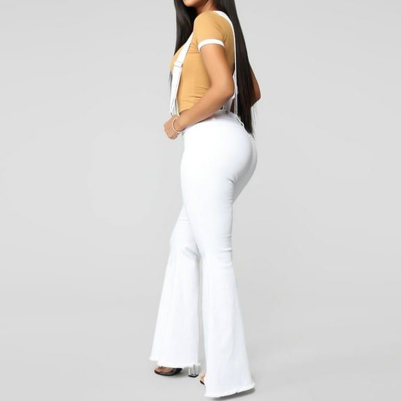 Aayomet Jeans For Women High Waist Women's Flex Motion Regular Fit Bootcut Jean,White M