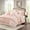 Peach Pink, variant on 7 Pieces Elegant French Country Comforter Sets Full Size, Black Handmade Bow Tie Fluffy Bed in a Bag with Down Alternative Filling, Vintage Ruched Bed Sets for Bedroom (LQ-33)