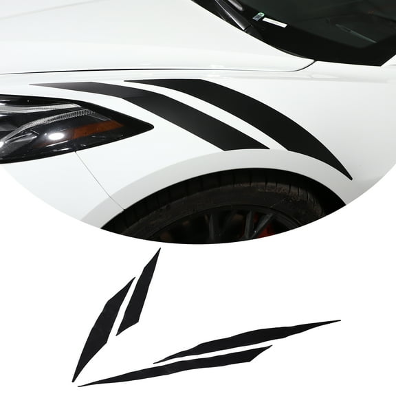 TINKI Front Headlight Decals Compatible with Chevrolet Corvette C8 2020-2023, Headlight Fender Stripes Sticker, Car Front Headlamp Decals Sticker Accessories