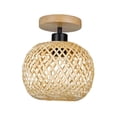 thumbnail image 2 of Bambbo Lámpara colgante Lámpara de bola de bambú sin bombilla Cubierta de lámpara colgante Restaurante con base de madera Lámpara colgante E27 Lámpara Fernando Lámpara colgante de bambú, 2 of 8