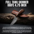 thumbnail image 3 of SZCO 4.5" Small Fixed Blade Skinner Knife with 2.25" Blade, Handle, Leather Sheath, Compact Hunting and Outdoor Utility Knife, 3 of 6