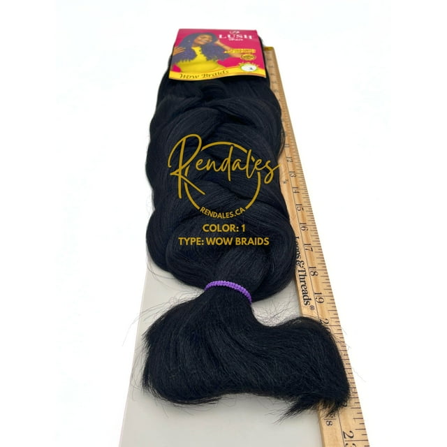 Lush Hair Wow Braids, Braiding Hair Extensions African Kinky, 82" Uncut Synthetic Fiber for Variety of Lengths, 100% Kanekalon, Soft & Shiny, Ready for Hot Water Use, 230g