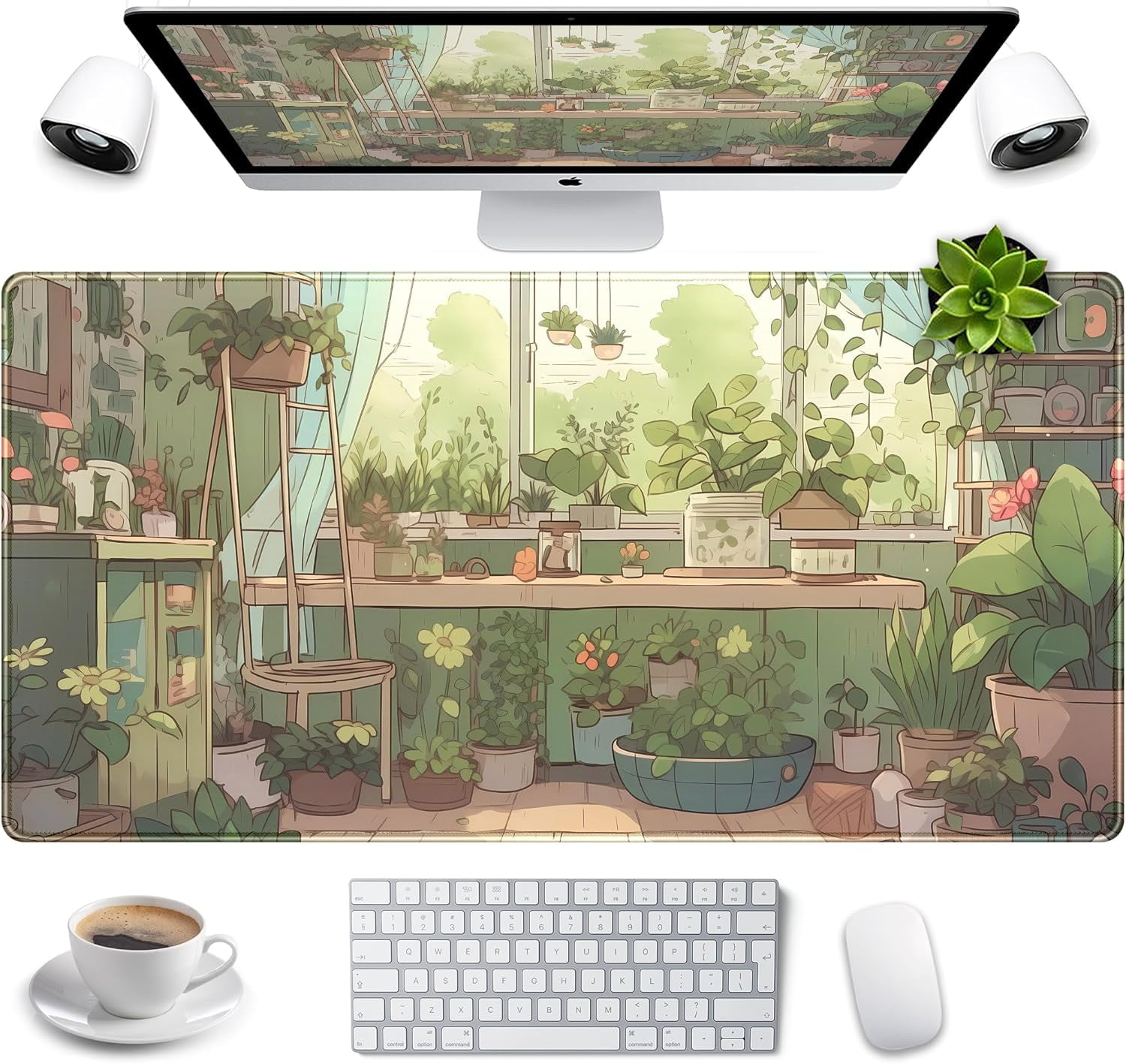 Cute Kawaii Raven Desk Mat XXL Large Extended Gaming Mouse Pad Nature Forest Gothic Mousepad with Stitched Edges, Anime Skull Laptop Keyboard and Mouse Mat Desk Pad for Work Game 31.5x15.7 in