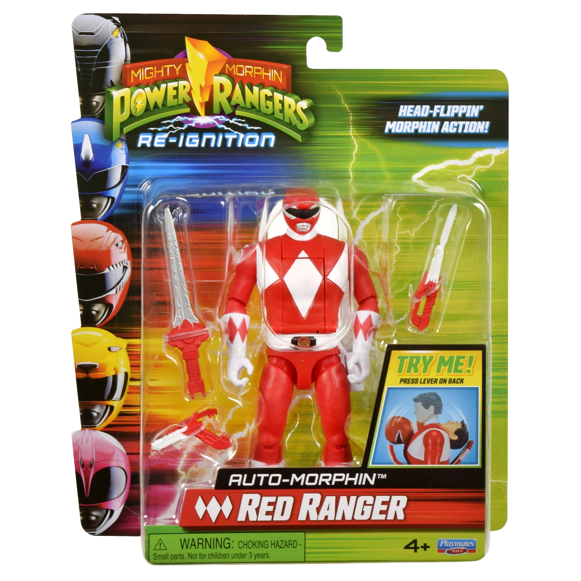 Mighty Morphin Power Rangers: Re-Ignition - Auto-Morphin Red Ranger Action Figure for kids 4+ by Playmates Toys