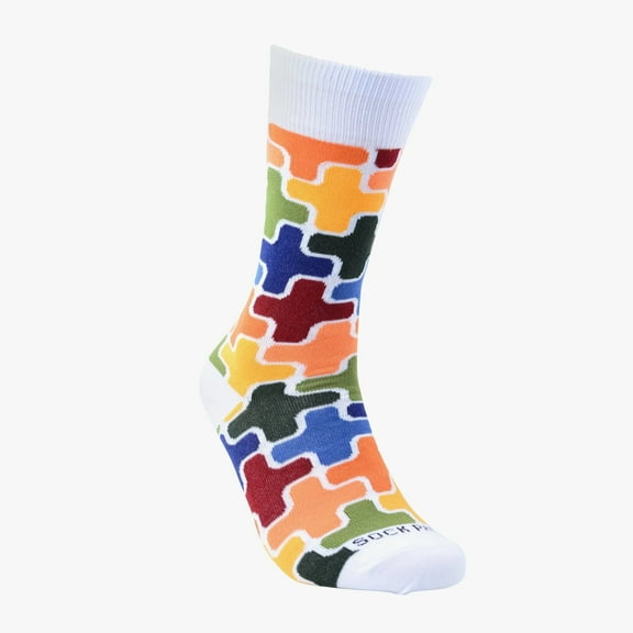 Colorful Puzzle Socks from the Sock Panda (Adult Small - Shoe Sizes 2-5)