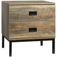 thumbnail image 1 of HOMCOM Retro End Table Steel Frame Nightstand w/ 2 Drawers Bedroom Coffee, 1 of 10