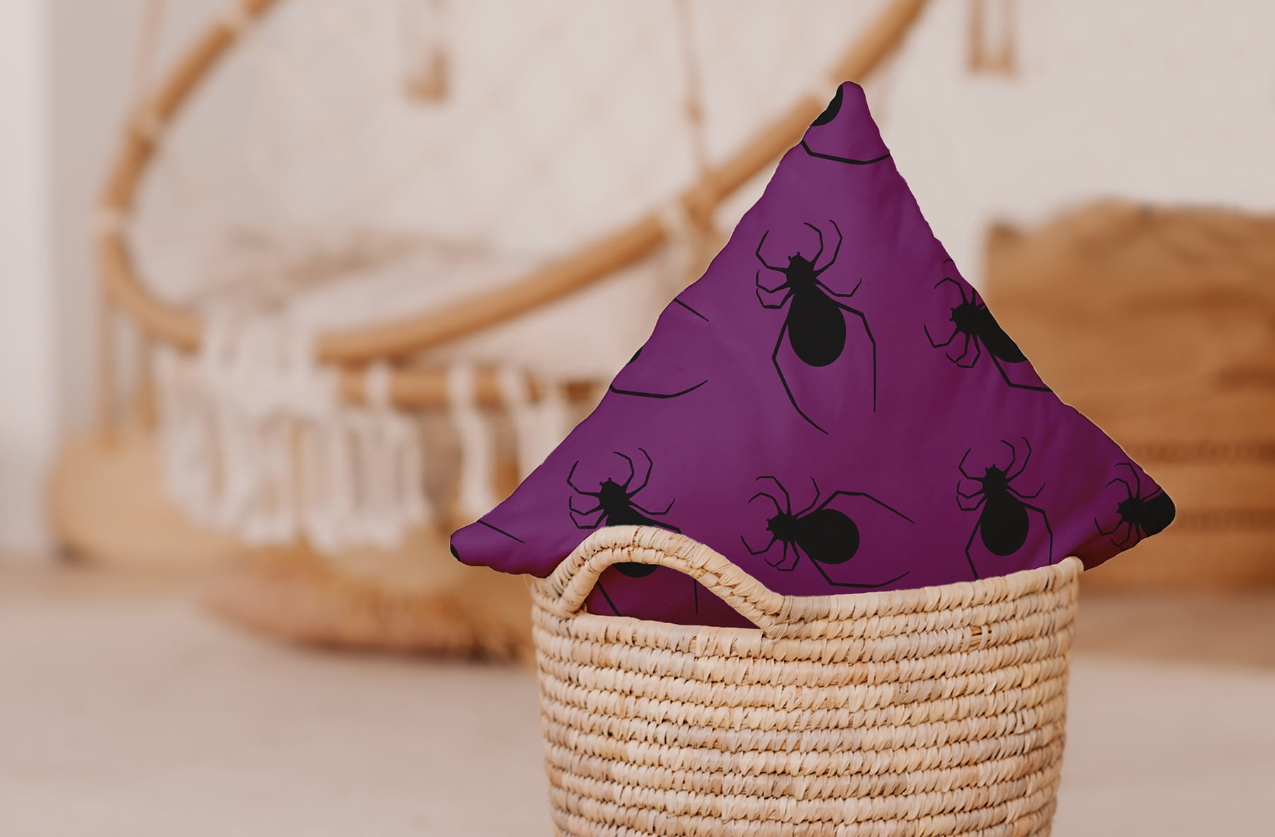 Simply Daisy 18" x 18" Crawling Spiders Decorative Throw Pillow, Amethyst