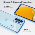 thumbnail image 3 of Designed for Samsung A13 4G Case Blue Love Hearts Design for Women Girl Men, Luxury Plating with Strap Stand Full Camera Lens Protection Bumper for Galaxy A13 4G, 3 of 12