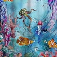 thumbnail image 5 of Orinice  Colorful Ocean Seaworld Shower Curtain for Bathroom Set, Underwater Marine Life Jellyfish Turtle Octopus Coral Bathtub Curtains Decor, Waterproof Polyester Durable with 12 Hooks,  60x72, 5 of 7