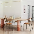 thumbnail image 4 of Dycanpo 18" Faux Leather Rattan Dining Chairs Set of 2 with Metal Legs, Modern Whiskey Brown, 4 of 7