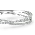 thumbnail image 2 of 3.10 ct Lab Grown Diamond 14k White Gold Plated Bangle Bracelet Fine Jewelry for Unisex Gifts | Diamond Round Multi Row Bracelet | 14k Gold over 4 Prong Bangle Bracelet Gifts for Unisex, 2 of 2