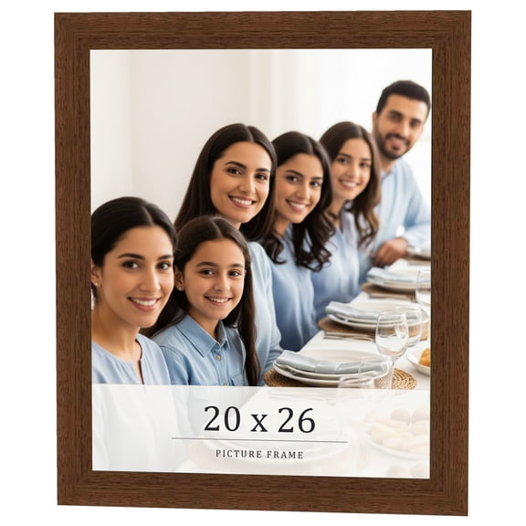 20x26 Brown Real Wood Picture Frame Width 1.25 inches | Interior Frame Depth 0.5 inches | Galvin