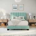 thumbnail image 3 of Reece Channel Stitched Upholstered Queen Bed, Caribbean Green, by Hillsdale Living Essentials, 3 of 21