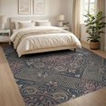thumbnail image 3 of ODIKA 8'x10' Washable Area Rug Floral Medallion With Vintage Scroll Border And Trellis Mauve Rose Refined for Dining Room, Large Office, Lounge, Non-Slip Chair-Friendly Mat, 3 of 7