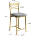 thumbnail image 3 of Bar Stools Set of 2, Kitchen Barstools with Footrest and Back, PU Leather Counter Height Bar Stools with Footrest, Bar Charis with Back for Kitchen Island, 3 of 7