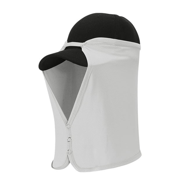 Gorra de sombrilla de secado rápido para exteriores, protección para el cuello (gris claro)