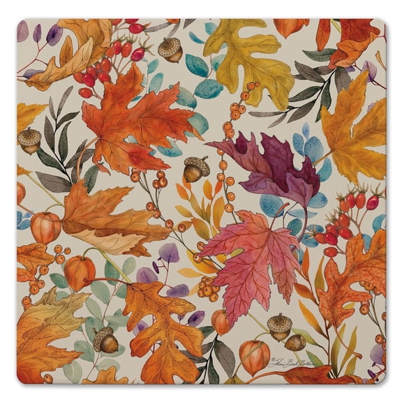 Thirstystone Autumn Colors Decorative Cork Backed Stone Trivet 8" Square