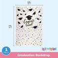 thumbnail image 3 of Graduation Photo Backdrop - Photo-Booth Background with Congrats Grad and Graduation Cap Design, White Photography, 3 of 5