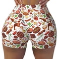 thumbnail image 2 of Balery Cooking Bbq Pantalones cortos de entrenamiento estampados para mujer, sin costuras, ajustados, para gimnasio, yoga, correr, deportes, ejercicio activo, fitness.-X-Large, 2 of 8