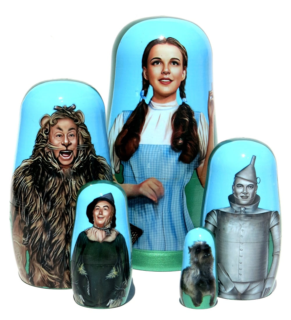 KaleaBoutique Wizard of Oz 5 Piece Nesting Doll - Traditional Original Style Collectible