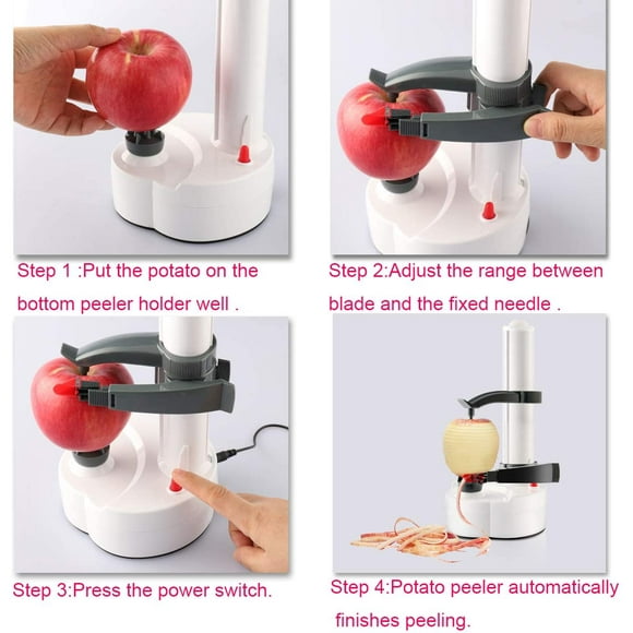 Éplucheur Électrique Automatique Multifonctionnel pour Pommes de Terre Outil d'Épluchage de Cuisine Rotatif pour Légumes Fruitiers Alimenté par Batterie (Noir)