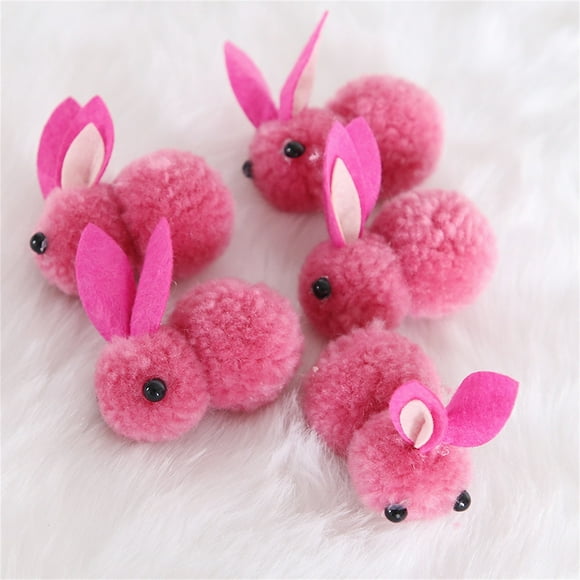 Neoyler 5pcs Easter Decoration Mini Bunny Toys Set for Kids Party Supplies Gift Ideas Interactive Stuffed Animal Plush Dolls for Birthday Christmas Rewards and Carnival Prizes