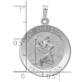 thumbnail image 3 of 14k White Gold Polished and Satin Solid Saint Christopher Medal Pendant XR514, 3 of 4