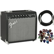 Fender Champion 20 Guitar Amplifier Bundle with Instrument Cable, 24 Picks, and Austin Bazaar Polishing Cloth