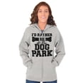 thumbnail image 4 of Rather Be Dog Park Pet Puppy Owner Unisex Fleece Graphic Zip Up Hoodie Brisco Brands 2X, 4 of 5