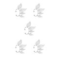 thumbnail image 2 of Qarigey Clip de oreja para mujer, arete de compromiso elegante estético Floral, clip para la oreja, aniversario, cumpleaños, joyería, Silber links 5Conjunto, 2 of 6