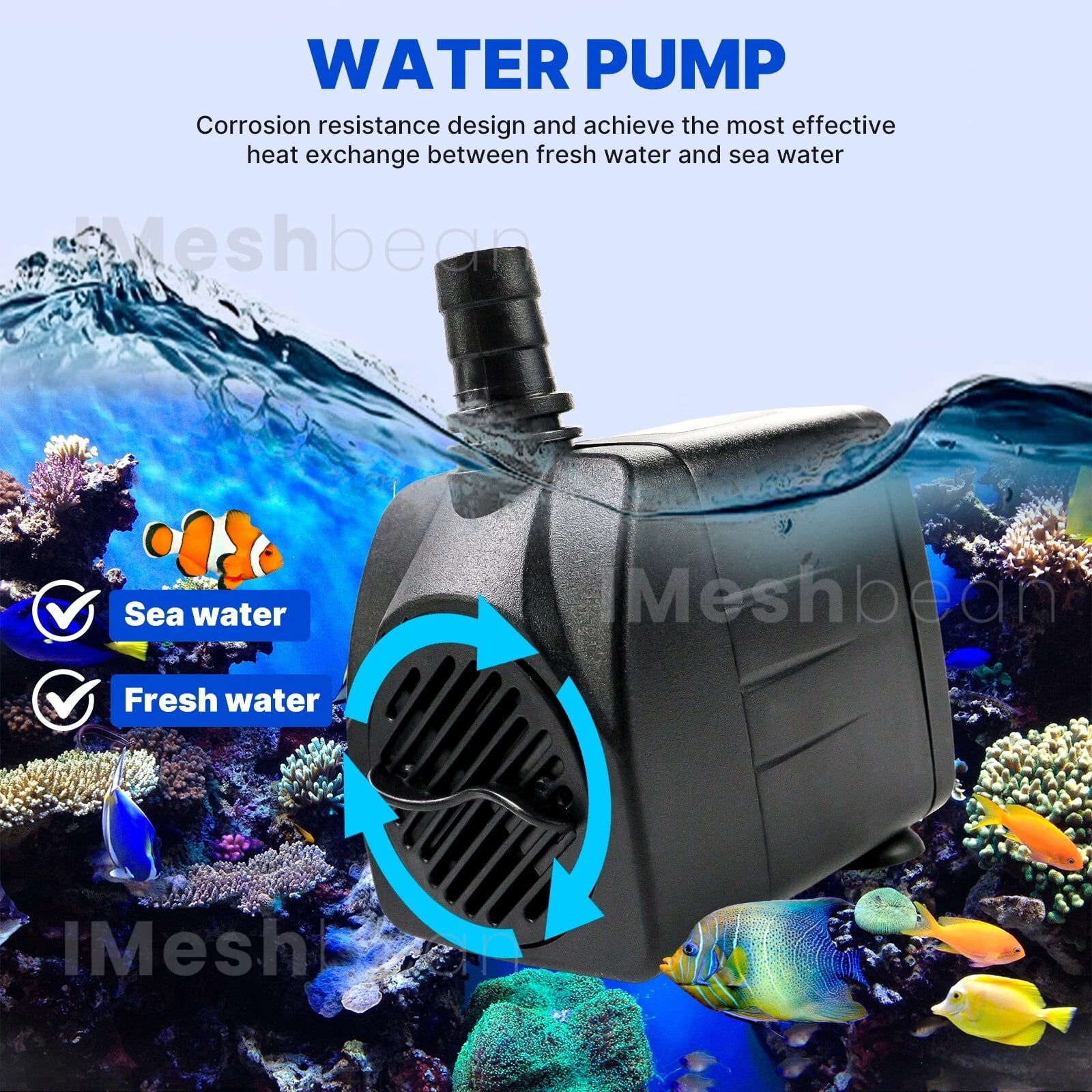 iMeshbean 300L 1/3HP Aquarium Chiller Ice Bath Water Chiller Hydroponic Fish Tank Cooler