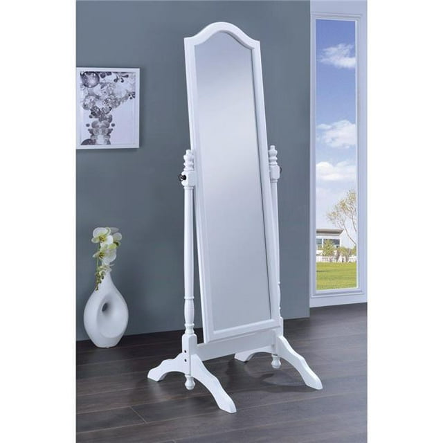 Benzara BM160270 Élégant Miroir à Cheval avec Dessus Arqué&44; Blanc