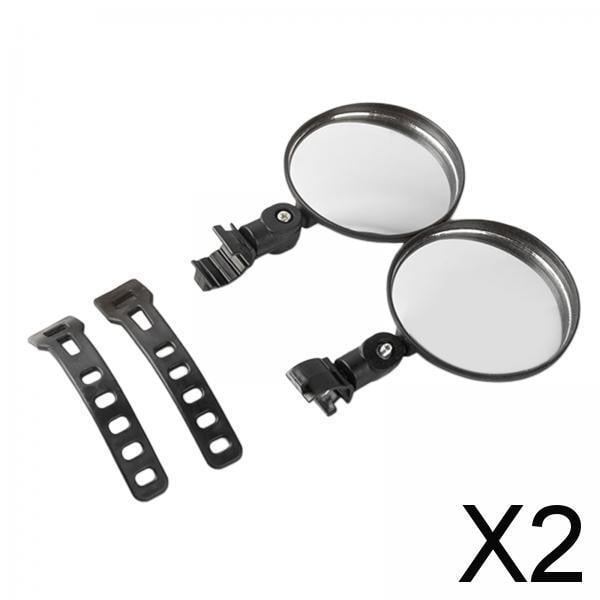 2x 2 Uds. Espejos para Bicicleta, Espejo Retrovisor para Ciclismo, Espejo de Cristal para La Mayoría de de Montaña, Espejo Redondo 2 piezas
