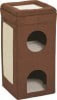 MidWest Homes for Pets, Two Story Curious Cat Condo With Scratching Panel and Two Hideaways, Brown