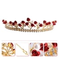 thumbnail image 3 of Red Bridal Crown with Rhinestones and Alloy for Wedding Decoration Chic and Durable Design Fits Most Styles, 3 of 8