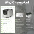 thumbnail image 5 of Ptlom Extra Large Stainless Steel Litter Box with 13.7'' High Sides Leak Proof, 5 of 10