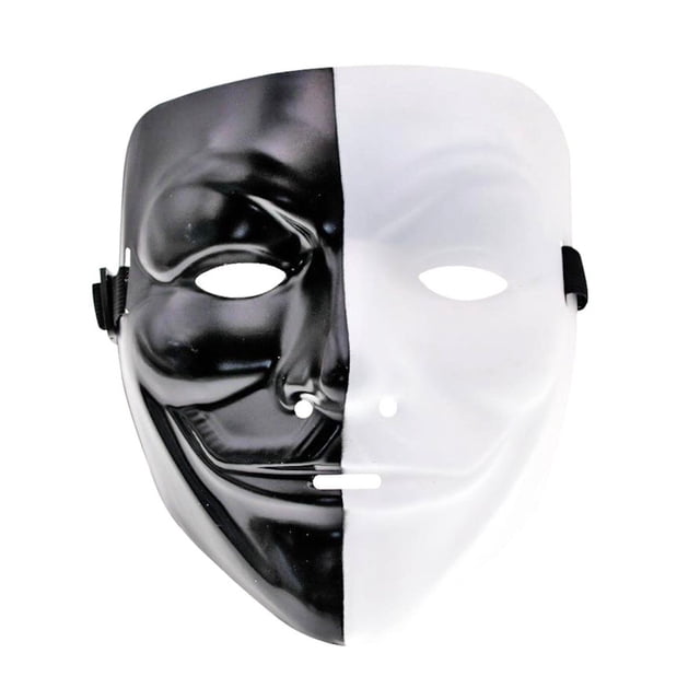 Disfraz de Halloween de PVC blanco y negro de Mask V for Vendetta