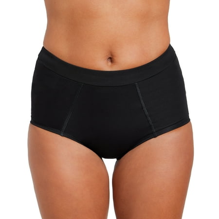 The Period Company. Microfiber Boyshort, Period Underwear for Medium Flows, Black