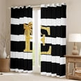 thumbnail image 2 of Erosebridal Cartoon Initial E Black Out Curtains for Girl, Stripes Lines Curtains Pack of 2 (42x63 Each), 2 of 6