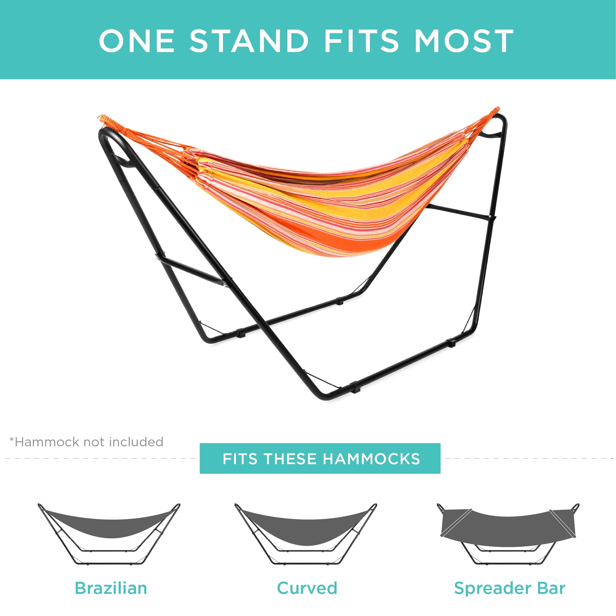 Best Choice Adjustable Steel Hammock Stand For Patio, 9-14ft Hammocks ...