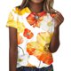 thumbnail image 2 of Fiudx Liquidación de Ahorros de Verano Blusas Informales de Manga Corta con Cuello Redondo y Estampado a La Moda para Mujer, 2 of 4