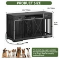 thumbnail image 3 of Uforic 63-Inch Dog Crate Furniture,TV Stand with Charging Station,Dog Kennel with Double Sliding Barn Door - Dark Gray, 3 of 8