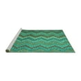 thumbnail image 2 of Ahgly Company Machine Washable Indoor Round Southwestern Turquoise Blue Country Area Rugs, 5' Round, 2 of 4