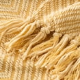thumbnail image 3 of Battilo Mustard Yellow Throw Blanket, Knitted Woven Blanket for Living Room,Summer Throws,60"x80", 3 of 9