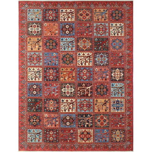 Aria Qurban Rusty-Red/Blue Rug, 8'11" x 11'10"