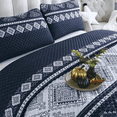thumbnail image 4 of Shubozy Reversible Cotton Blend Bedding Quilt Set with Embroidered Shams – Elegant Blue/White Bedspread & Coverlet Set, (Queen), 4 of 7