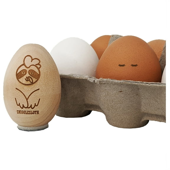 Cute Detailed Eyelashes Pair Egg Chicken Rubber Stamp - Mini 1/2 Inch