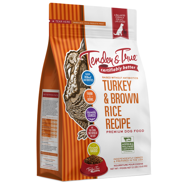 Tender & True Turkey & Brown Rice Recipe Dry Dog Food, 23 lb bag