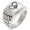 Silver, variant on Stainless Steel Dog Paw Heart Geometric Pattern Step-Down Biker Style Polished Ring