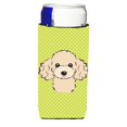 thumbnail image 1 of Aisladores para bebidas Checkerboard Lime Green Buff Poodle Ultra para latas delgadas Caroline's Treasures BB1320MUK, 1 of 1